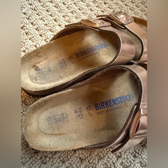 Birkenstock Women’s Arizona Soft Footbed Copper Metallic Sandals Size 40 / US 10 - Picture 3 of 8